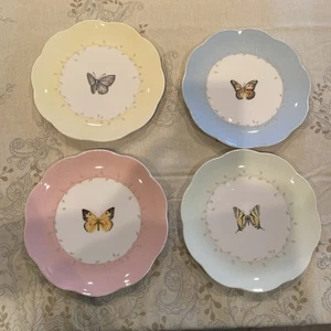 Set of Four Lenox China Butterfly Meadow Salad or Dessert Plates 8" Variety - Picture 1 of 6