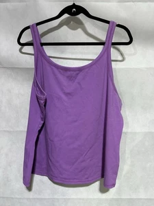 Eileen Fisher Cotton Stretch Tank Top Purple Women’s 1X Plus Minimalist NWOT - Picture 1 of 4