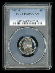 S 5C Jefferson Nickel 2002 graduación profesional PR69 DCAM - Imagen 1 de 2