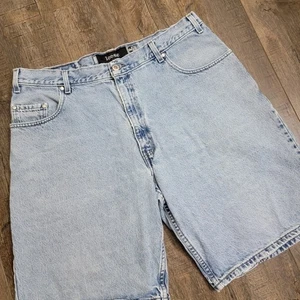 Pantaloncini jeans vintage Levis uomo taglia 40 linguetta argento larghi larghi lavaggio leggero - Foto 1 di 21