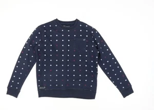 Voi Jeans Blue Polka Dot Pullover Sweatshirt, Size 10, Unisex - Picture 1 of 12
