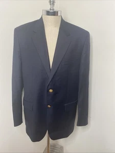 Lauren Ralph Lauren Men's 42L Blazer Navy Blue Wool Sport Coat Gold Buttons - Picture 1 of 9