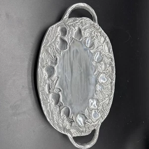 Aluminium Oval Servierplatte Fuß Griff Tablett Küchenwerkzeug Vintage 14" - Bild 1 von 4