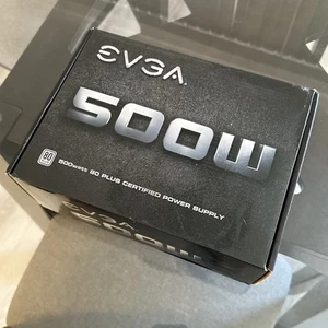 Boîte ouverte - NEUVE - Alimentation EVGA 500W 80 PLUS 100-W1-0500-KR - JAMAIS UTILISÉE - Photo 1/3