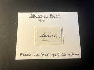BRIAN H. BELLE - EX JUGADOR DE CRICKET ESSEX - TARJETA BLANCA FIRMADA - Imagen 1 de 1