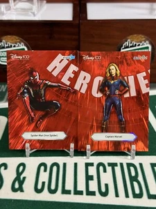 Spider-Man (Iron Spider) & Captain Marvel Kakawow Cosmos Disney 100 SPIRIT RED - Picture 1 of 2