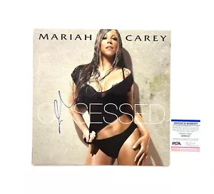 "Disco de vinilo Mariah Carey raro autografiado firmado a mano obsesionado 12"" ADN PSA 🎤 - Imagen 1 de 4