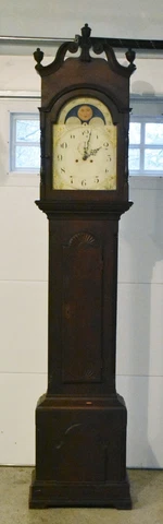 Antique Early American Chippendale Tall Case Grandfather Clock c 1800 Cover