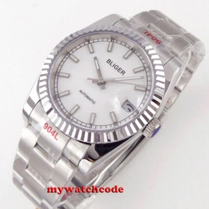 36mm BLIGER White Black Dial Sapphire Glass Miyota PT5000 Automatic Mens Watch - Picture 1 of 9
