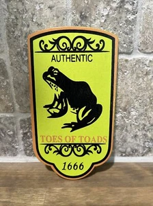Halloween wood Painted Plaque AUTHENTIC TOES OF TOADS 1666 New 5” X 2.5” - Picture 1 of 2