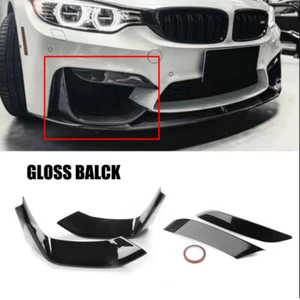 Gloss Black Front Bumper Side Splitter Canard Lip Kit For BMW F80 M3 F82 F83 Set - Picture 1 of 8