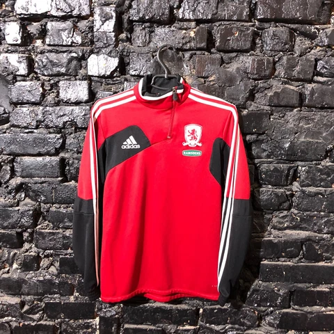 Middlesbrough Boro Training Jacket With Zipped Adidas Polyester Mens Size S Cover