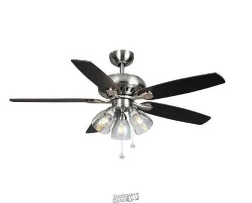Hampton Bay 91850 Rockport 52" Indoor LED Brushed Nickel Ceiling Fan Light - Image 1 of 1