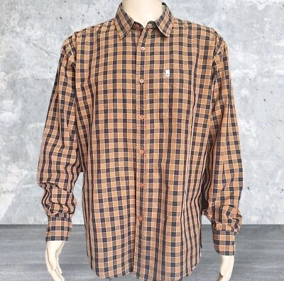 Matix Marc Johnson Shirt Mens XL Brown Check Plaid Slim Fit Button-Up Outdoor - Image 1 of 4
