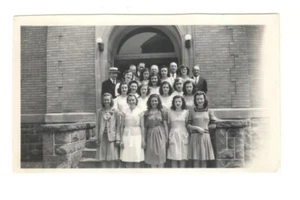 Vintage Photo High School Girls Group Pose 1940's Found Art DST102 - Picture 1 of 1