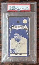 Babe Ruth 1975 TCMA All Time Greats CLOSE-UP, RETAIL PSA 2, POP 1 - NONE HIGHER!