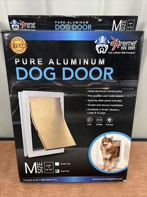 eXtreme Aluminio Puro Doble Solapa Perro Puerta Montaje Tamaño Mediano NUEVO Foto 1 de 4