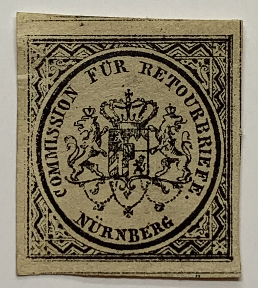 1865 NURNBERG STAMP COMMISSION FOR RETOURBRIEFE (RETURNED MAIL) NUREMBURG - Image 1 of 2