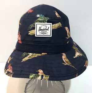 Herschel Supply Co Hat Boys Small Medium Blue Denim Birds Outdoor Beach Summer - Picture 1 of 14