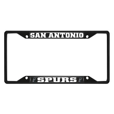 FANMATS 31340 San Antonio Spurs Metal License Plate Frame Black Finish - Изображение 1 из 2