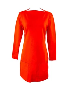 Kate Spade Saturday M Lagenlook Tunic Dress Bright Orange Pockets Long Sleeve - Picture 1 of 8