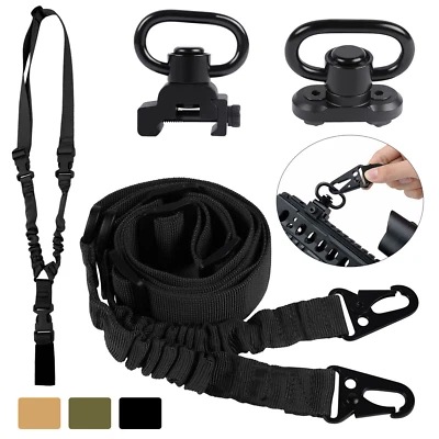 Tactical 2 Point Sling QD Swivel Rifle Adjustable Gun Sling Strap w/ MLOK Swivel - Image 1 of 4