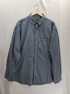 Camisa de vestir Timberland para hombre a cuadros azul 100 % algodón con botones talla XL Foto 1 de 4