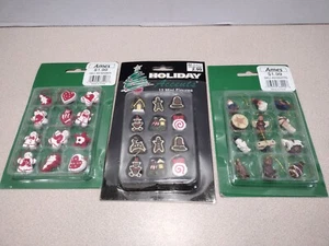 36 Vtg Mini Figure Christmas Ornaments .5” Santa Gingerbread, Snowman, Train - Picture 1 of 7