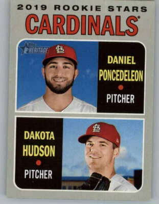 2019 Topps Heritage #96 Dakota Hudson RC/Daniel Poncedeleon RC (ref 146819) - Image 1 of 2