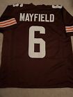 NEW Baker Mayfield Custom Cleveland Browns Jersey Size Men's XL Sewn Free Ship