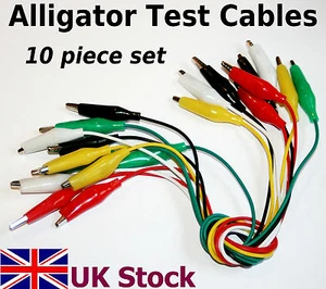 Cavi Test Alligatore/Coccodrillo Piombo Clip, Set 10 Pezzi - Stock UK - Foto 1 di 2