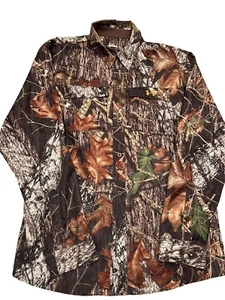 Under Armour Mens UA XL Extra Large Camo Hunting LS Button Shirt Double Pocket - Picture 1 of 5