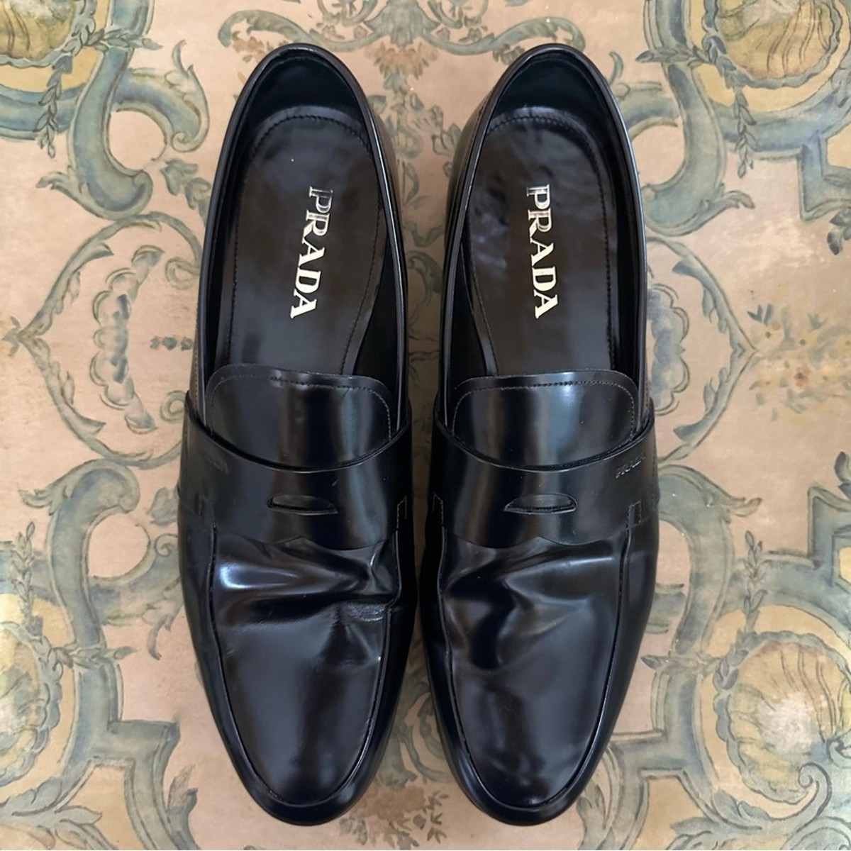 Prada Black Leather Loafers Classic Slip-Ons | eBay display picture 3