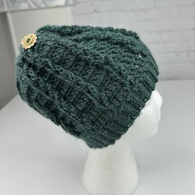 Handmade New Braided Lion RE-SPUN Yarn in Alpine Knit Beanie - Adult M/L - Image 1 of 4