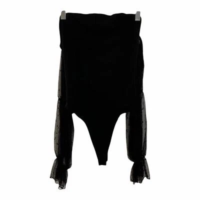 Body Missguided Bardot Robby malha manga folhada tamanho 4 novo com etiquetas - Imagem 1 de 4