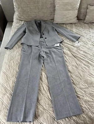 Blazer KASPER Dos Botones y Cintura con Pestaña, Pantalones Modernos Calce Recto Talla 10Pequeño Foto 1 de 4