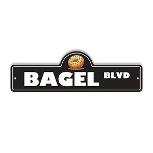 Letrero de calle de plástico bagel cruce Xing regalo novedad divertido - Imagen 1 de 21
