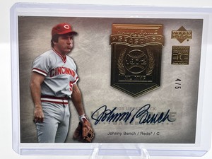 2005 Upper Deck Hall of Fame Seasons 1972 MVP Johnny Bench Auto Reds 4/5