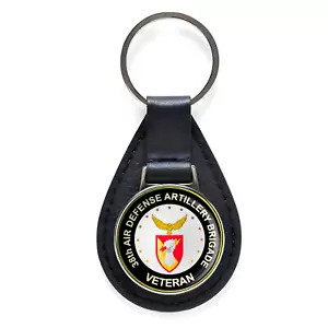 Portachiavi 38° Brigata Artiglieria Difesa Aerea Veterano Pelle Nero Argento - Foto 1 di 3