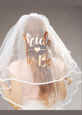 Hen Night Deluxe Rose Gold Bride To Be Veil - Image 1 of 2
