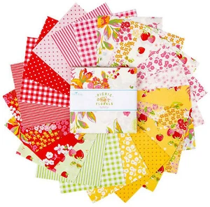 Picnic Florals Riley Blake 5" Stacker 42 100% Cotton Precut Quilt Squares - Picture 1 of 2