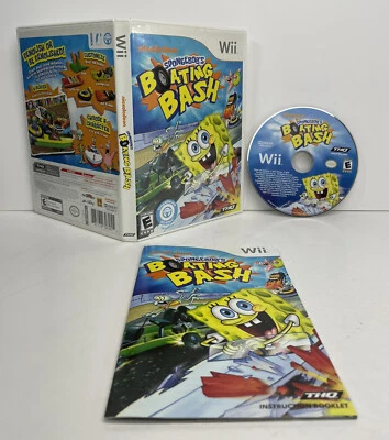SpongeBob Boating Bash Game Nickelodeon Nintendo Wii Complete with Manual - Image 1 of 4