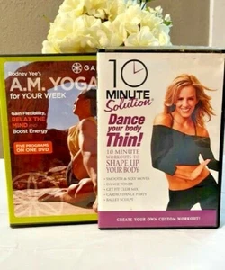 10 Minute Solution: Dance Your Body Thin / A.M. Yoga Good Condition - Imagen 1 de 3