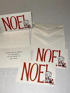 Christmas Cards Hallmark Peanuts Linus NOEL 1960s Set of 4 Unused Rare Vtg - Picture 1 of 6