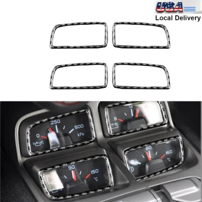 Carbon Fiber Console Climate Gauge Frame Cover Trim For Chevrolet Camaro 2010-15 - Imagem 1 de 4