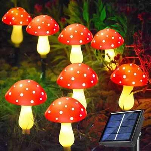 Solar Pfahl Lichter Pilz Magic Fliegenpilz 6er Pack Wasserdicht Fee Garten LED - Bild 1 von 4