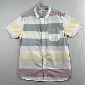Camisa Levis Para Hombre Mediana Manga Corta Rayas Abotonada Costa Playa Informal - Imagen 1 de 11