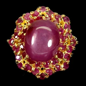 925 Sterling Silver Ring Oval Ruby 12x10mm Natural Gemstone Jewelry Size 7 - Picture 1 of 14