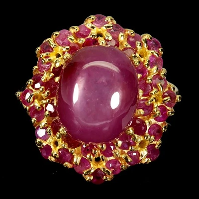 925 Sterling Silver Ring Oval Ruby 12x10mm Natural Gemstone Jewelry Size 7 - Image 1 of 4