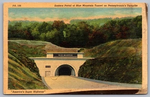 Portal Oriental del Túnel de la Montaña Azul en la autopista de peaje de Pensilvania - Postal de Pensilvania - Imagen 1 de 2